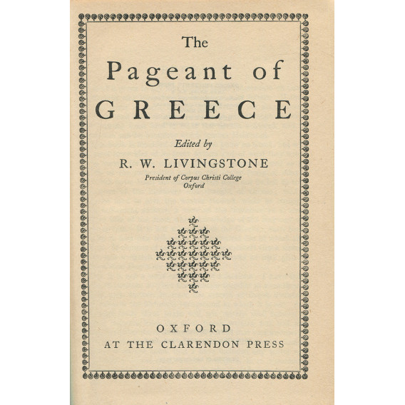 2385 THE PAGEANT OF GREECE. Edited